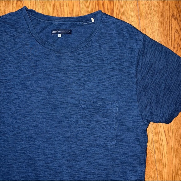 Levi’s Made & Crafted Pocket Tee Washed Blue Indigo - Picture 3 of 11